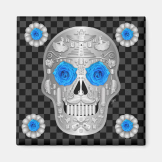 Aimant Tapis de verre Chrome Calavera (Rose Bleue) pour b