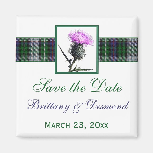 Aimant Tartan et chardon mariage Enregistrer l'aimant de  (Devant)