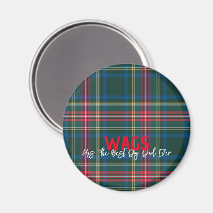 Aimant Tartan Plaid Nom de l'animal de compagnie Meilleur