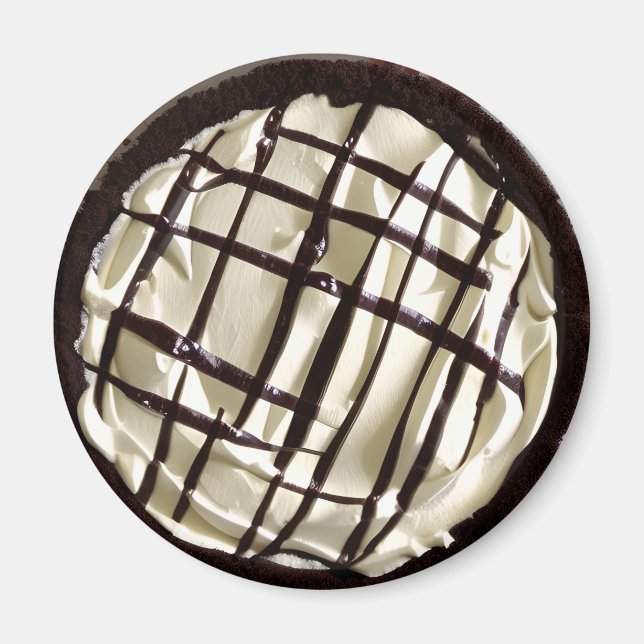 Aimant Tarte à la crème et au sirop de chocolat (Devant)