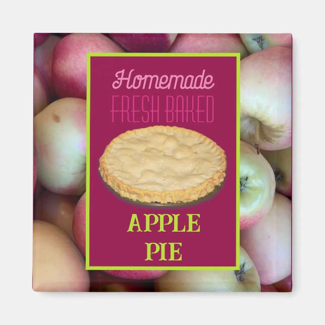 Aimant Tarte à la pomme fraîche maison (Devant)