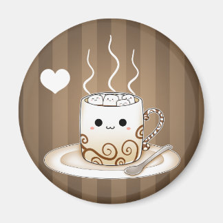 Aimant Tasse de cacao mignonne et kawaii