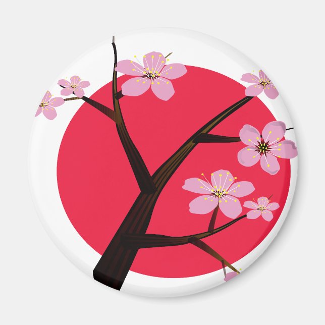 Aimant Tatouage japonais en fleurs de cerisier (Devant)
