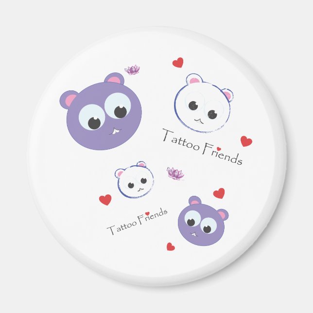 Aimant Tattoo Friends violet (Devant)