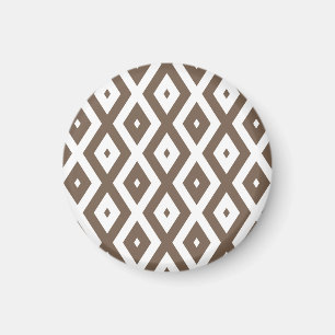 Aimant Taupe motif diamant brun et blanc