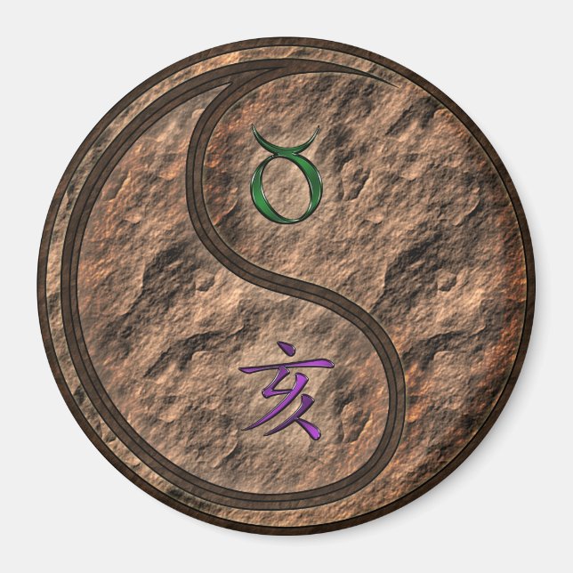 Aimant Taureau & Sanglier de Terre (Devant)