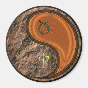 Aimant Taureau & Singe de Bois