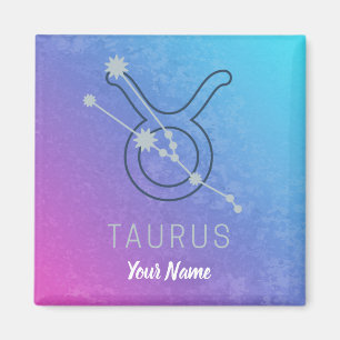 Aimant Taurus Zodiac Star Sign Watercolor Horoscope