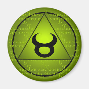 Aimant Taurus Zodiac vert Triangle Courbe Script