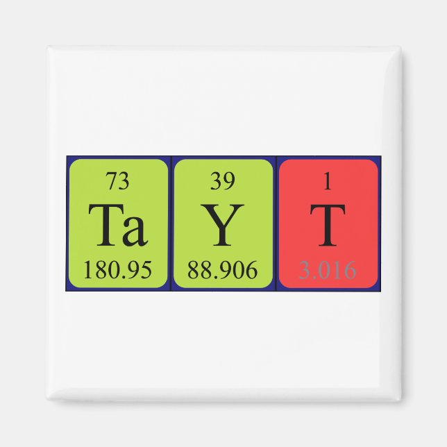 Aimant Tayt l'aimant de nom de table périodique (Devant)