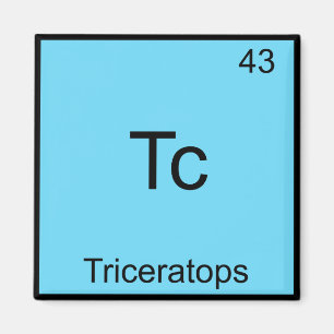Aimant Tc - Tricératops Symbole d'élément de chimie am