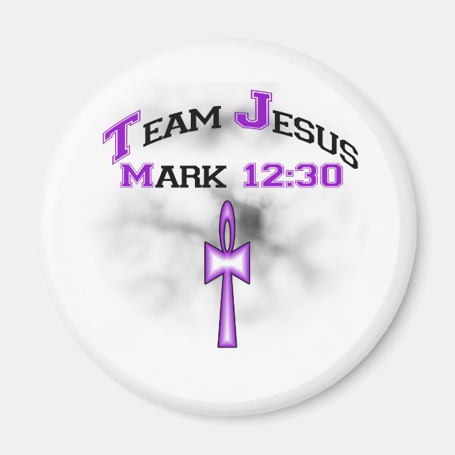 Aimant Team Jesus Mark 12:30 (Devant)