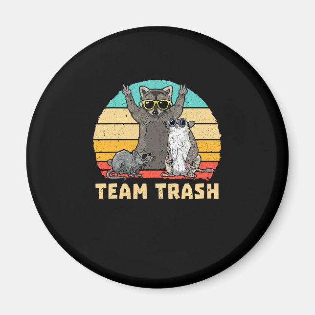 Aimant Team Trash Opossum Raccoon Rat, Animaux Drôle Garb (Devant)