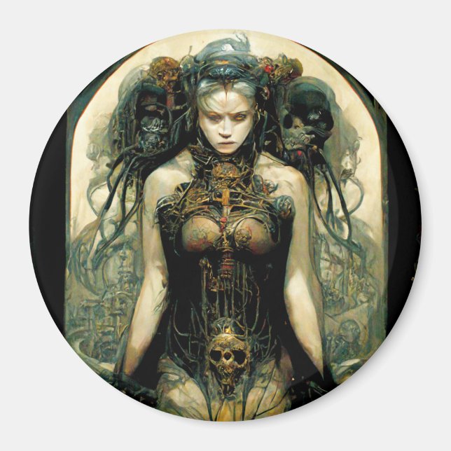 Aimant Technologie biologique Femme Imaginaire Sci-Fi (Devant)
