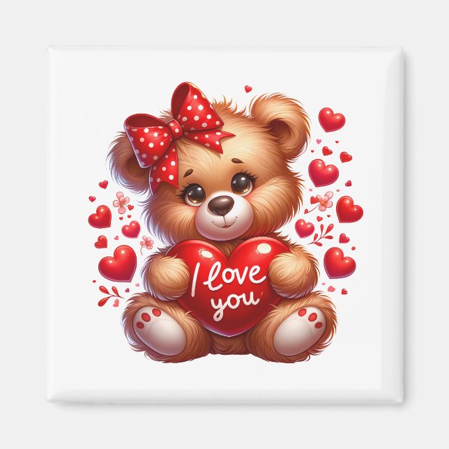 Aimant Teddies de la Saint-Valentin  (Devant)