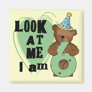 Aimant Teddy Bear I'm 6 Anniversaire T-shirts et cadeaux
