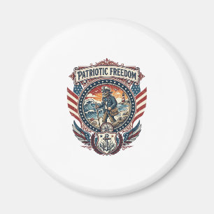 Aimant Tee-shirt graphique vectoriel Patriotic Beachcombe