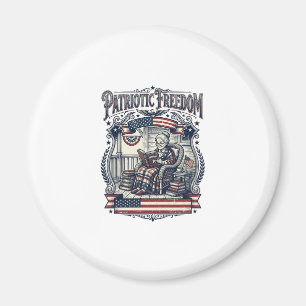 Aimant Tee-shirt graphique vectoriel Patriotic Porch Book