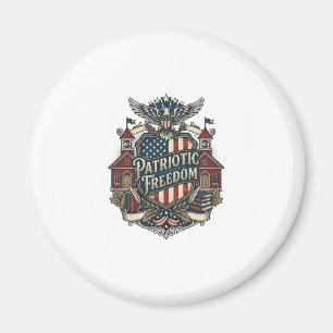 Aimant Tee-shirt graphique vectoriel patriotique de rentr