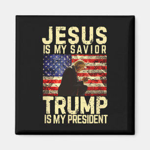 Aimant Tee-shirt Jésus Trump - Jésus est mon Seigneur Sau