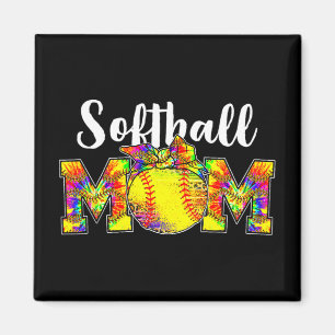 Aimant Tee Softball Maman Tee Softball Jour Vibes Mothe