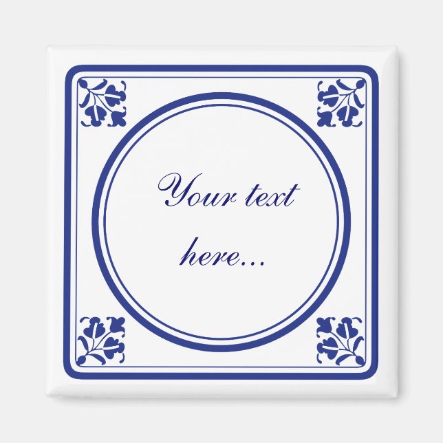 Aimant Tegeltje, petite tuile hollandaise (Devant)