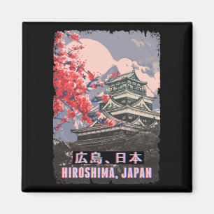 Aimant Temple japonais Hiroshima Anime Cherry Blossom