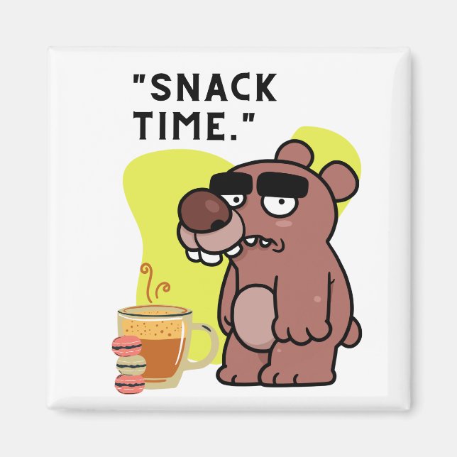 AIMANT TEMPS DE SNAK ! - FUNNY-ANIMAL- COFFEE-COOKIES (Devant)