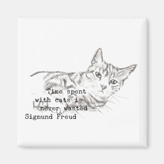 Aimant Temps passé avec des chats. . .
