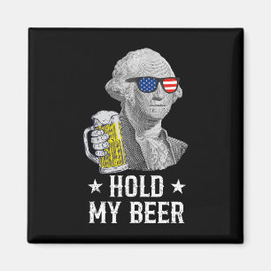 Aimant Tenez ma bière George Washington Patriot Funny 4e