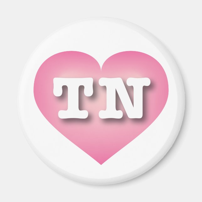 Aimant Tennessee Pink Fade Heart - J'aime TN (Devant)