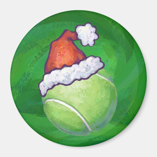 Aimant Tennis Ball Christmas Green (Devant)