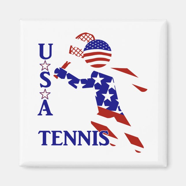 Aimant TENNIS DES HOMMES Patriotiques DES USA (Devant)