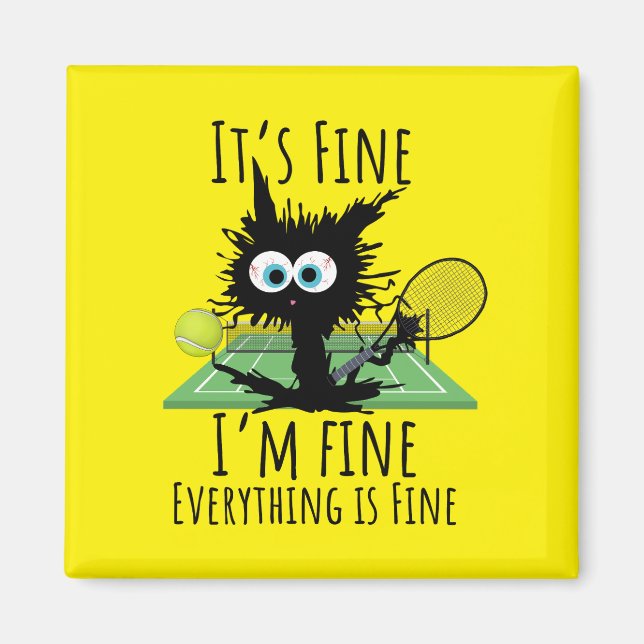 Aimant Tennis Je vais bien tout est bien drôle (Devant)
