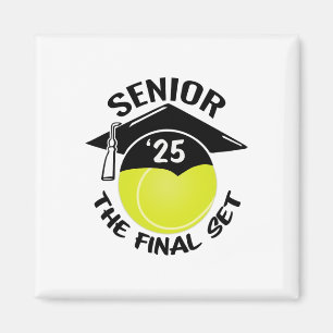 Aimant Tennis Senior 2025 Le dernier set Graduation Cap
