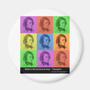 Aimant Tennyson "L'amour est long" Citation PopArt Cadeau