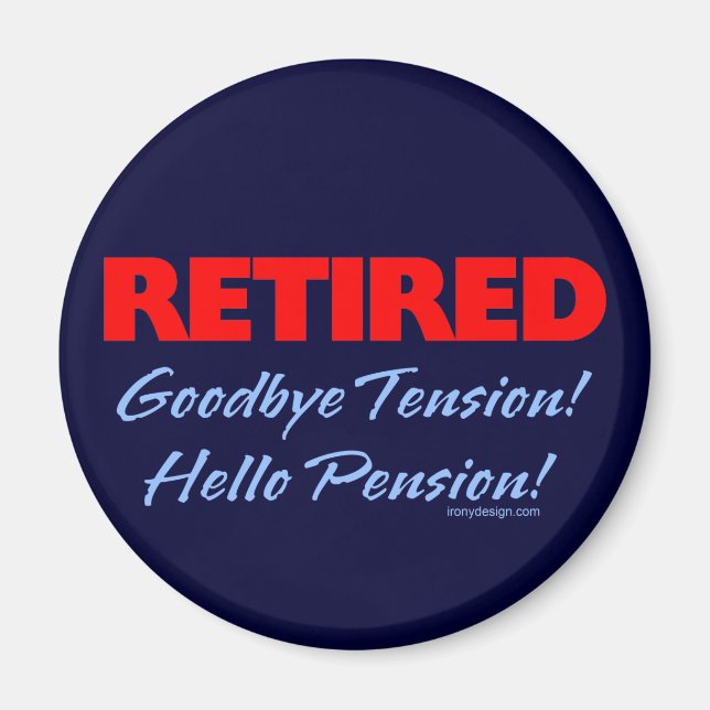 Aimant Tension au revoir à la retraite (bleu foncé) (Devant)