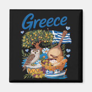 Aimant Tenue avec drapeau grec pour enfants avec thème he
