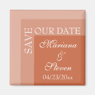 Aimant Terracotta Simple Moderne Chic Mariage Script