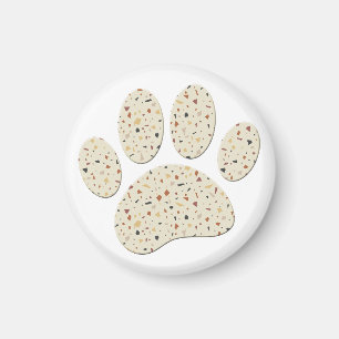 Aimant Terrazzo Dog Pawprint Motif Art