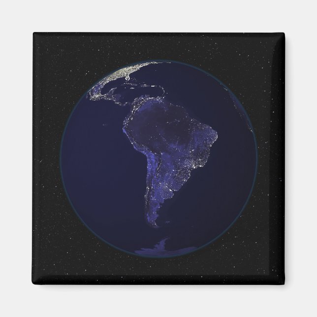 Aimant Terre entière la nuit montrant les lumières de la  (Devant)