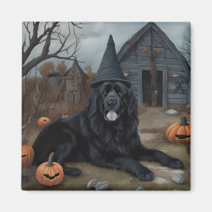 Aimant Terre-Neuve Citrouille Halloween effroi