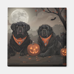 Aimant Terre-Neuve Halloween Épouvantable