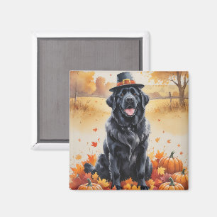 Aimant Terre-Neuve Laisse L'Automne L'Art Thanksgiving