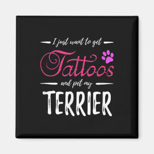 Aimant Terrier Amoureux des chiens Tattoo Funny Chien Mam