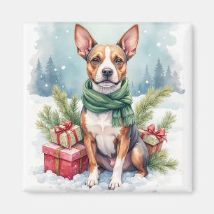 Aimant Terrier Amstaff Aquarelle Rustique