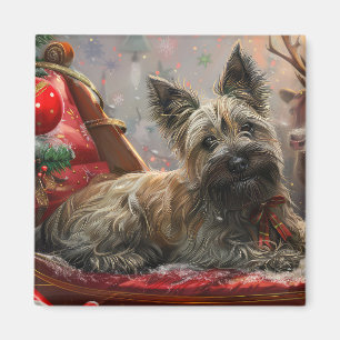 Aimant Térrier Skye de Noël Fêtard
