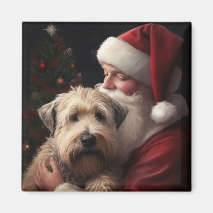 Aimant Terrier Wheaton avec le Père Noël Noël Festif