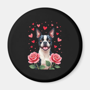 Aimant Tervueren avec des cœurs de roses rouges pour la S