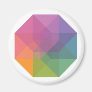 Aimant Tesseract (arc-en-ciel en pastel)